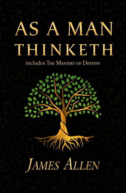 As a Man Thinketh book on bedside table — daily mindset and personal-development reader